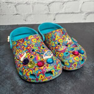 CROCS X Lisa Frank Classic Clogs Kids Size 3 J3 Aqua Limited Edition